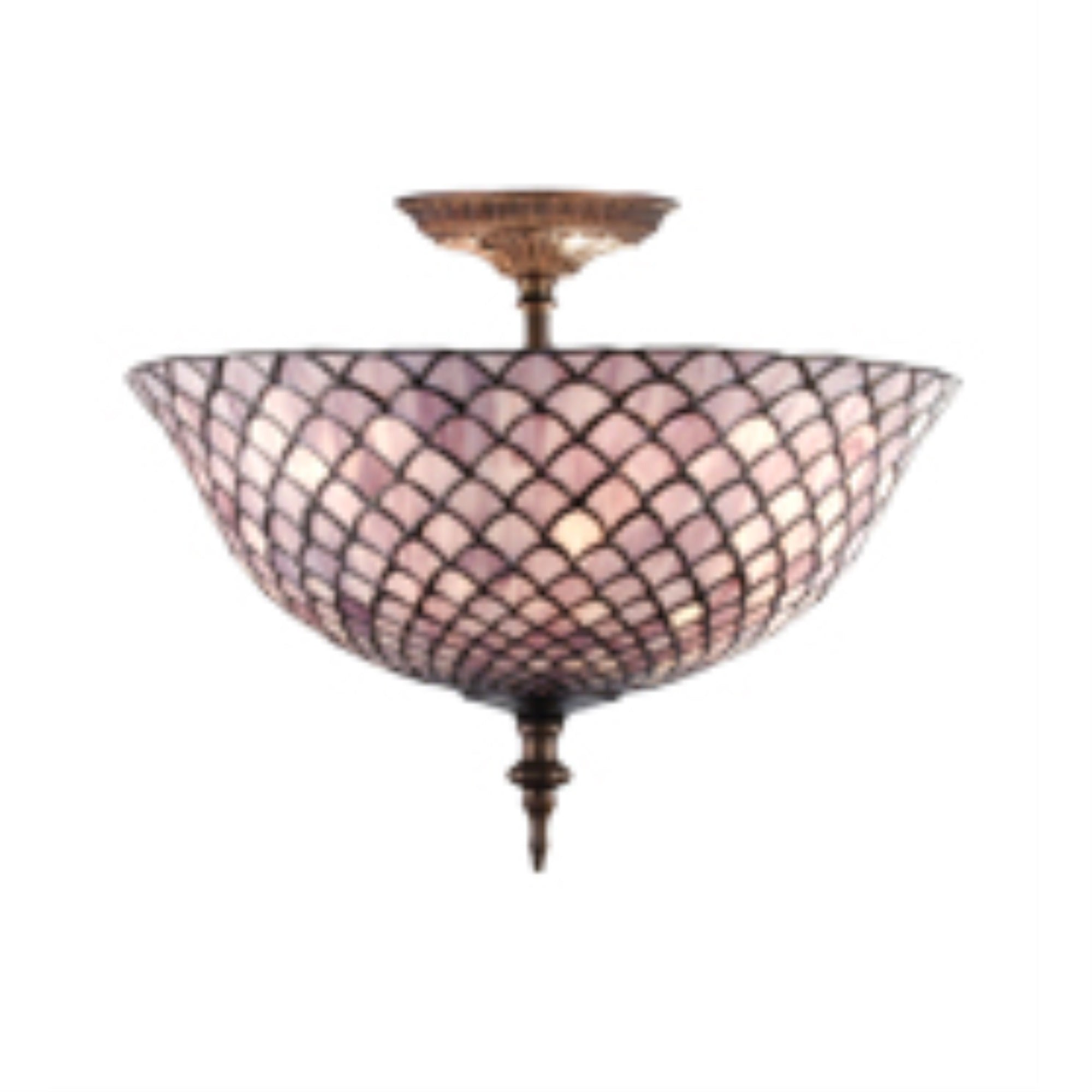 16 inchW Tiffany Fishscale Flushmount