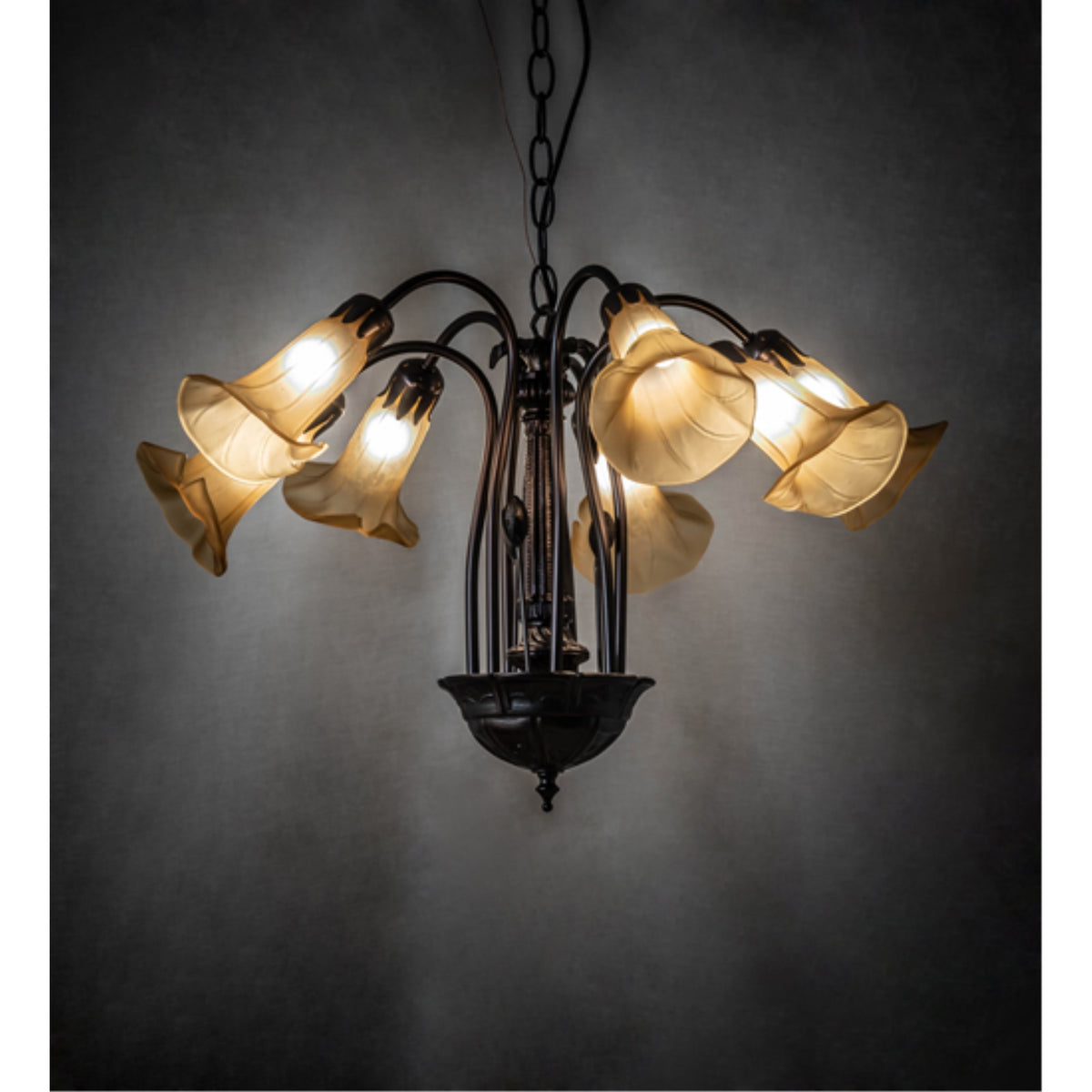 26'' Wide Tiffany Pond Lily 7 Light Chandelier