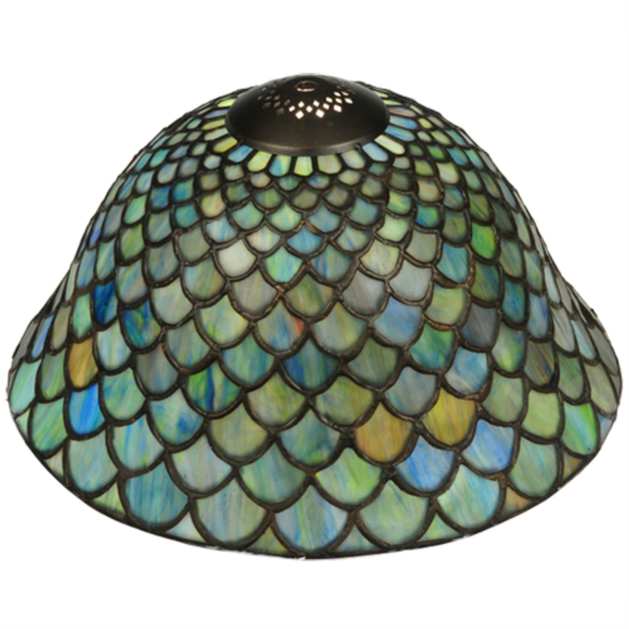 Meyda Tiffany Fish Scale Shade, Glass, 12in W, Model 23953