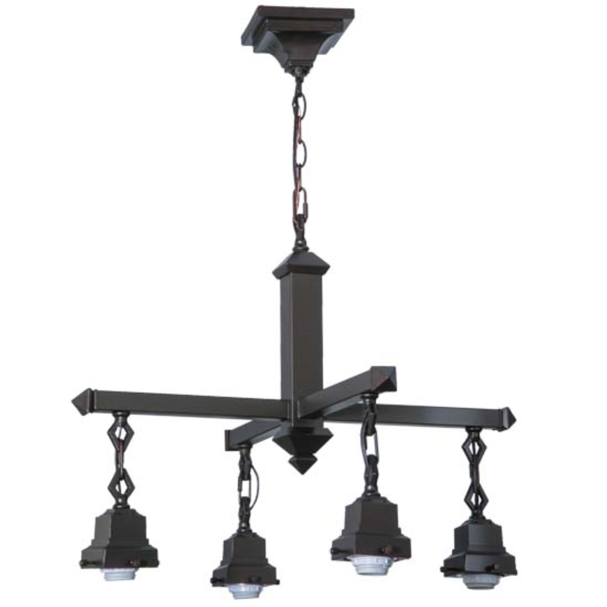 24 inchW Mahogany Bronze 4 LT Chandelier Hardware