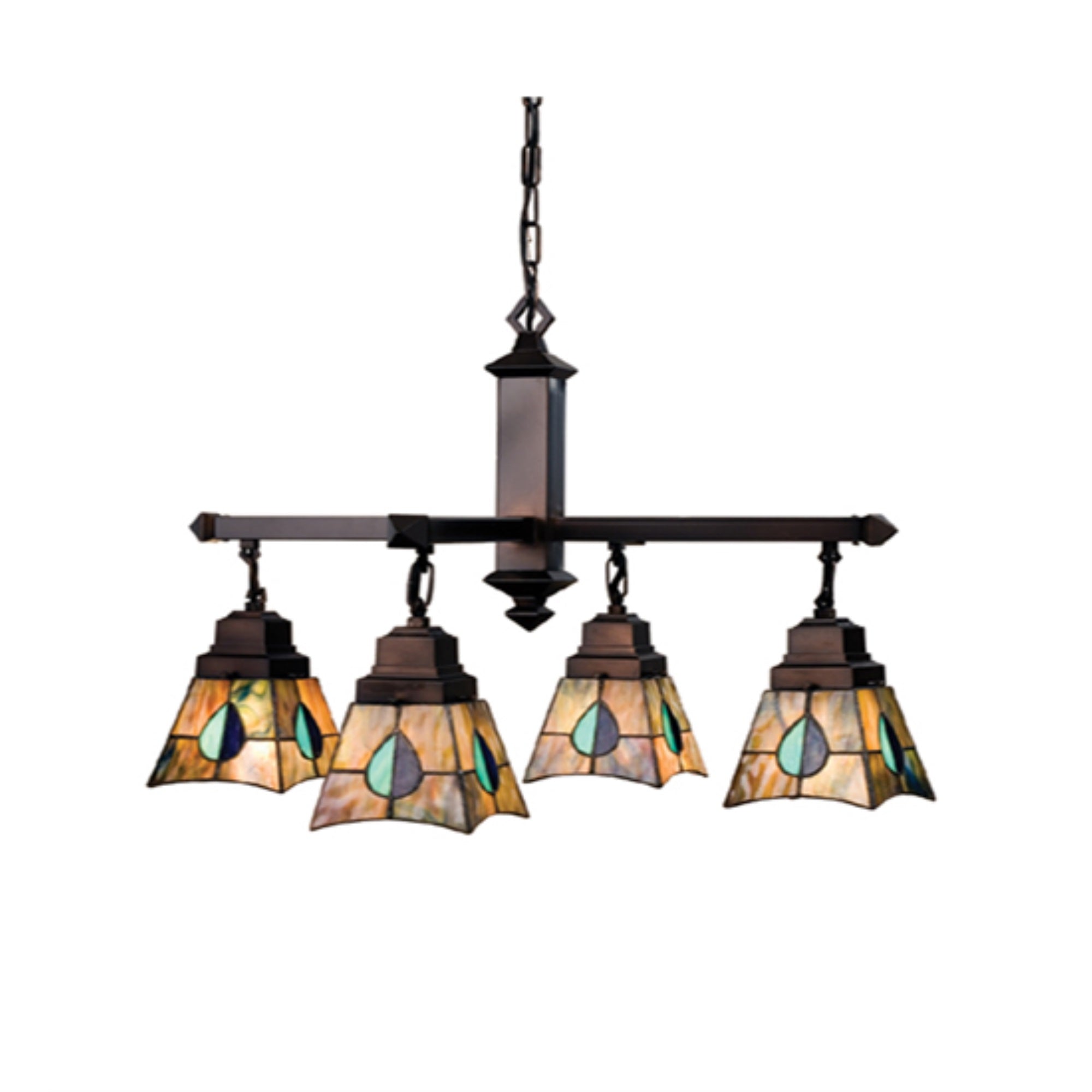 26 inchW Mackintosh Leaf 4 LT Chandelier.609