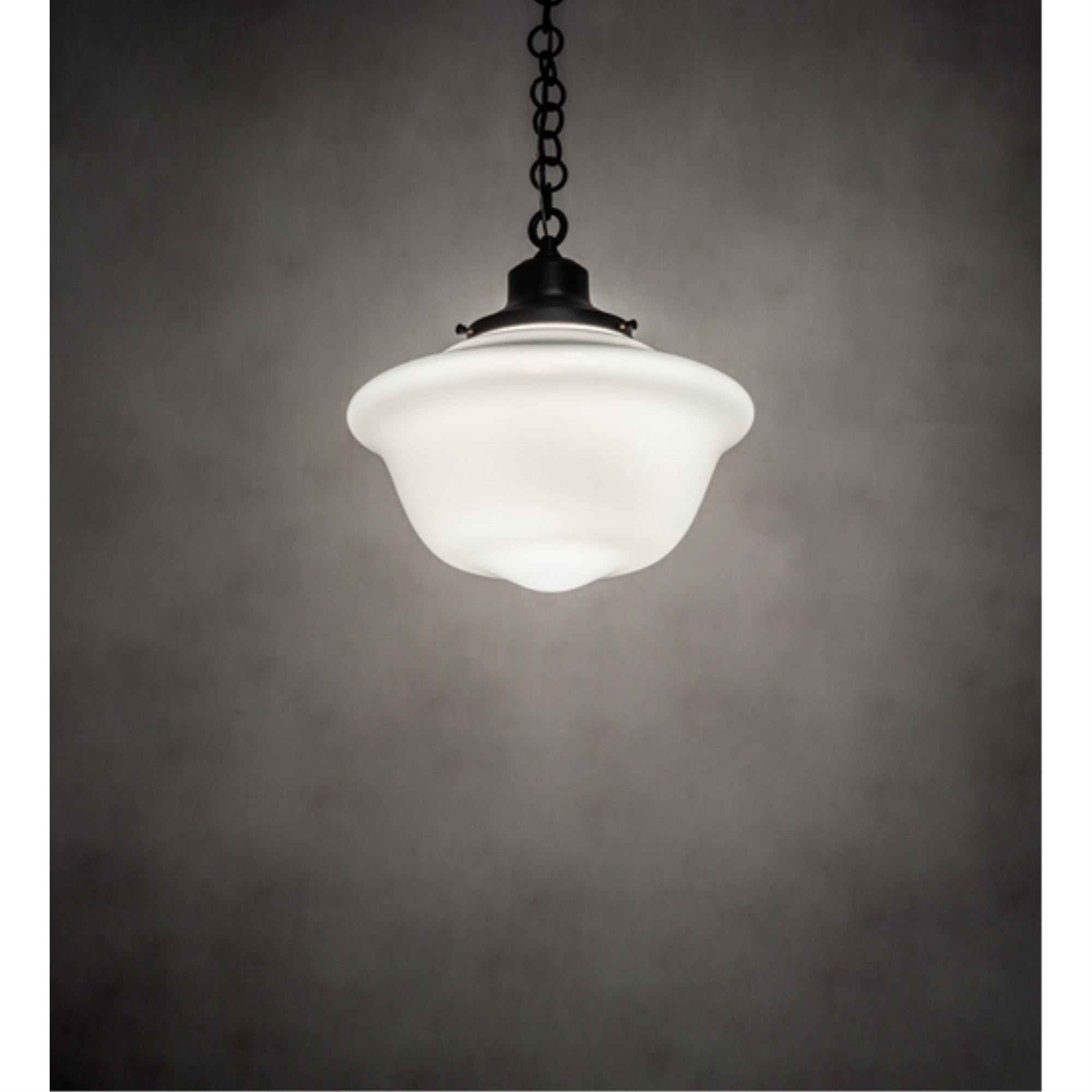 16 inch Wide Revival Schoolhouse W/Traditional Globe Pendant