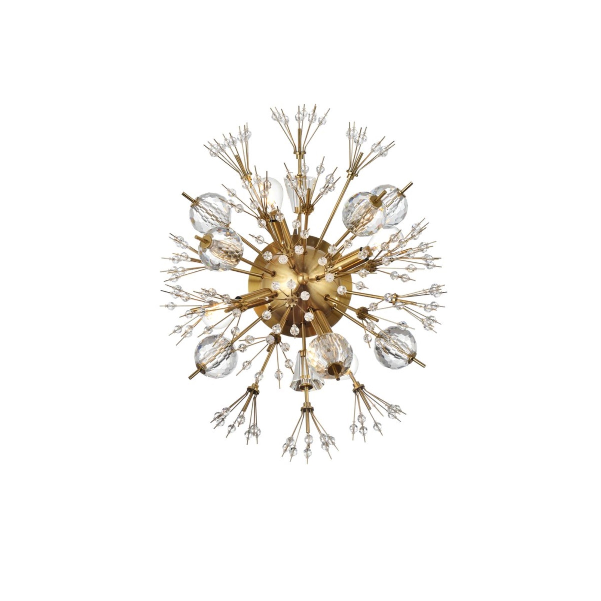Vera 19 inch crystal starburst wall sconce in gold