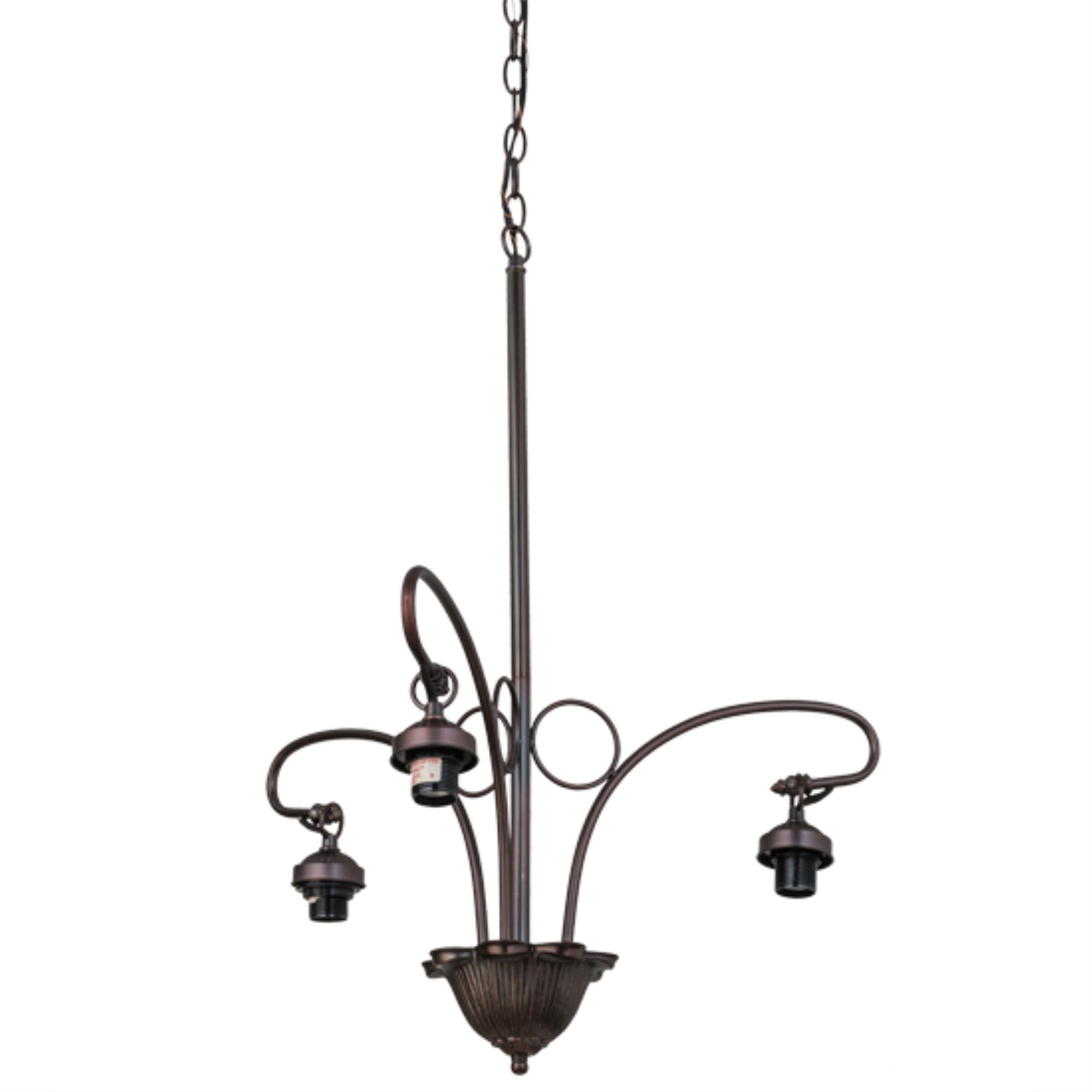 24 inchW Mahogany Bronze 3 LT Chandelier Hardware
