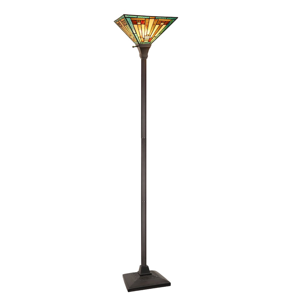 FIRMAN Tiffany-Style 1-Light Torchiere Floor Lamp 12 Shade