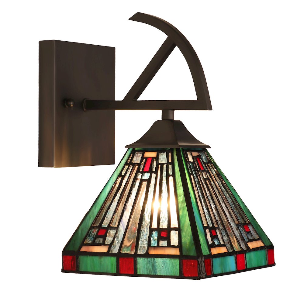 Innes Tiffany-Style 1-Light Mission Wall Sconce 6 Shade