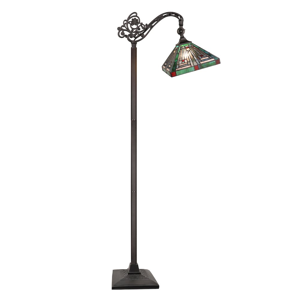 Innes Tiffany-Style 1-Light Mission Reading Floor Lamp 11 Shade