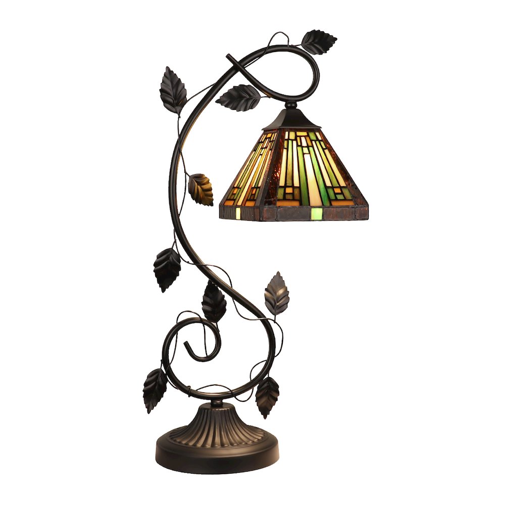 Innes Tiffany-Style 1-Light Mission Accent Table Lamp 6 Shade