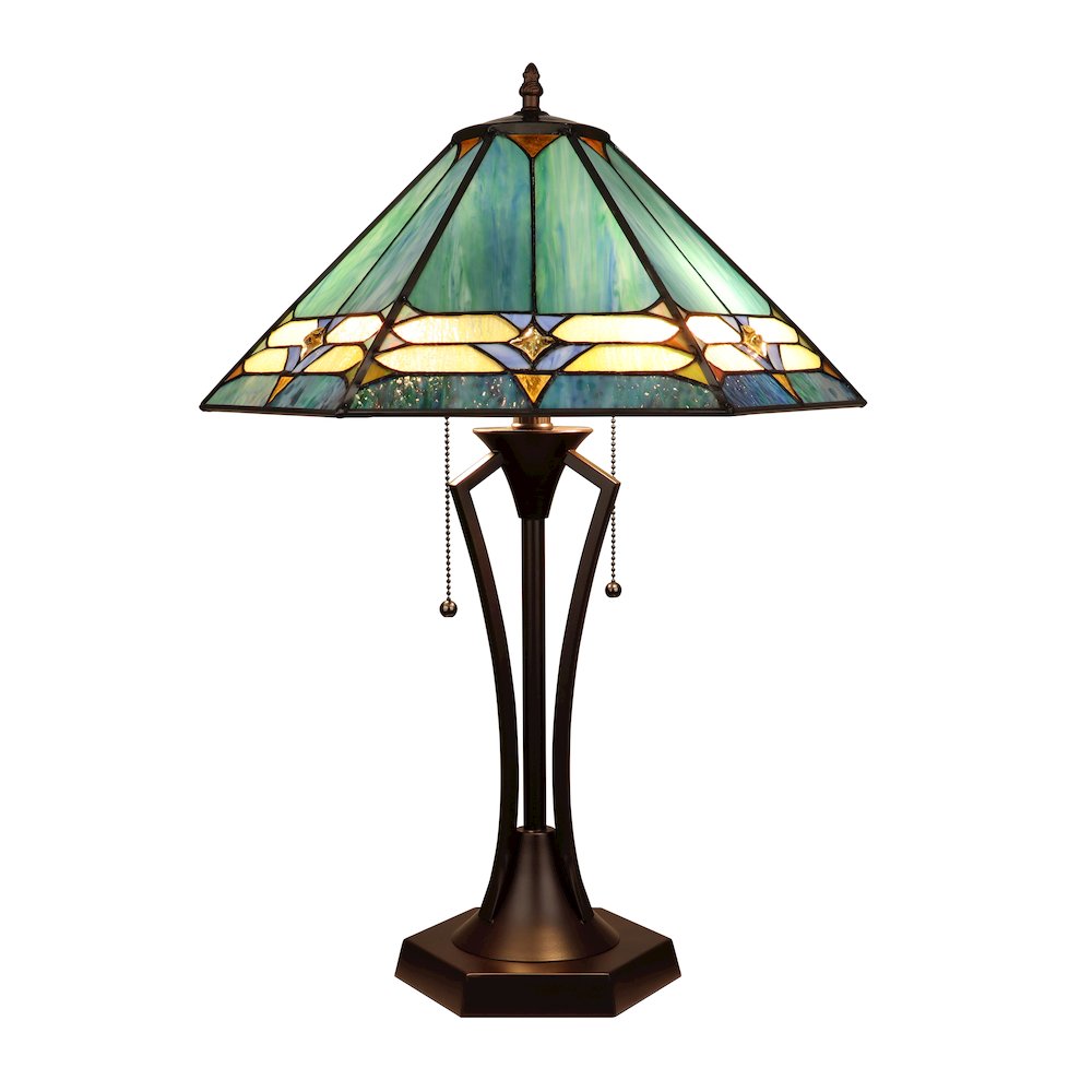 Hyland Geometric Style 2-Light Table Lamp 18 Shade