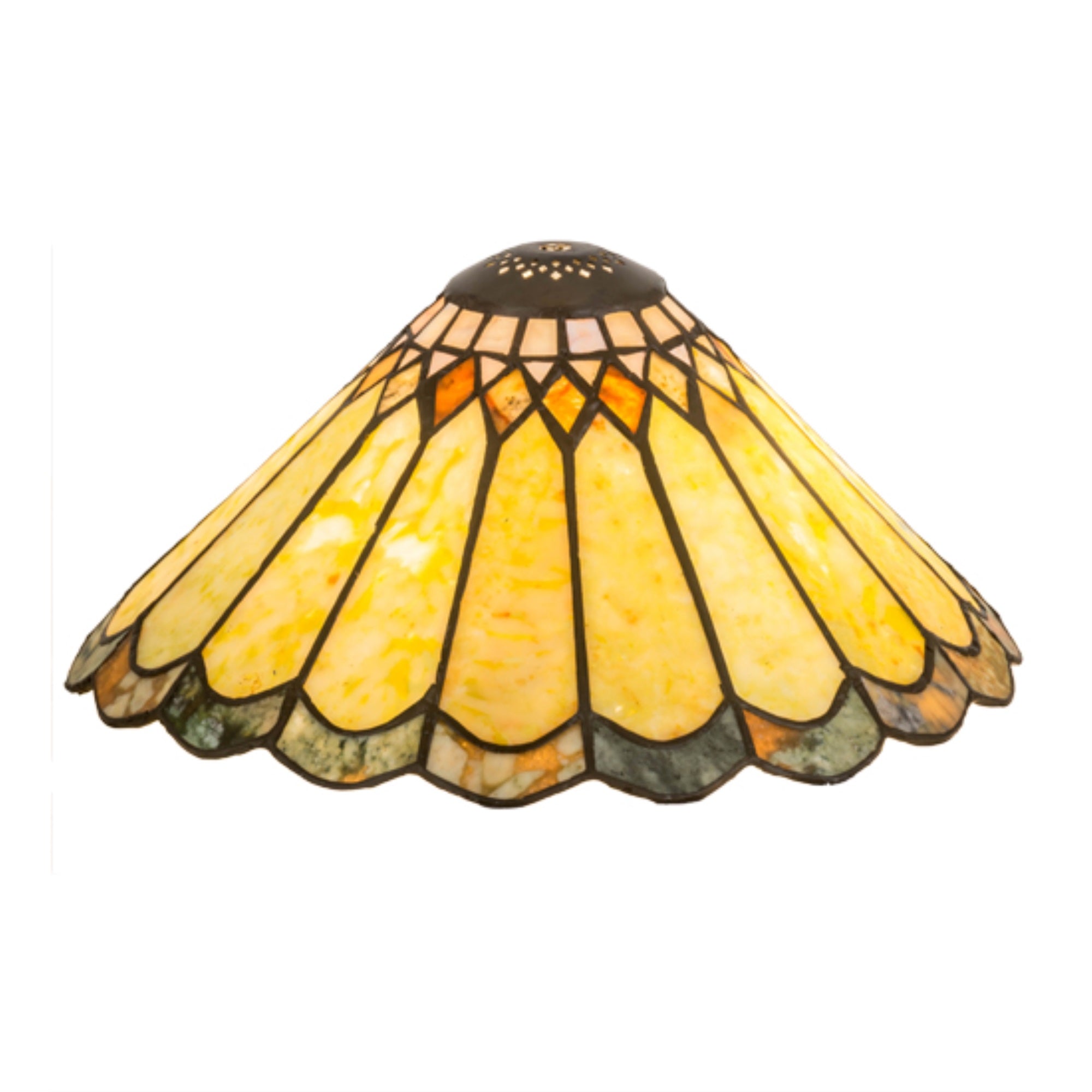 Meyda Tiffany 12in Jadestone Shade Pendant Light, Multicolored, Model 27450, Stone Material