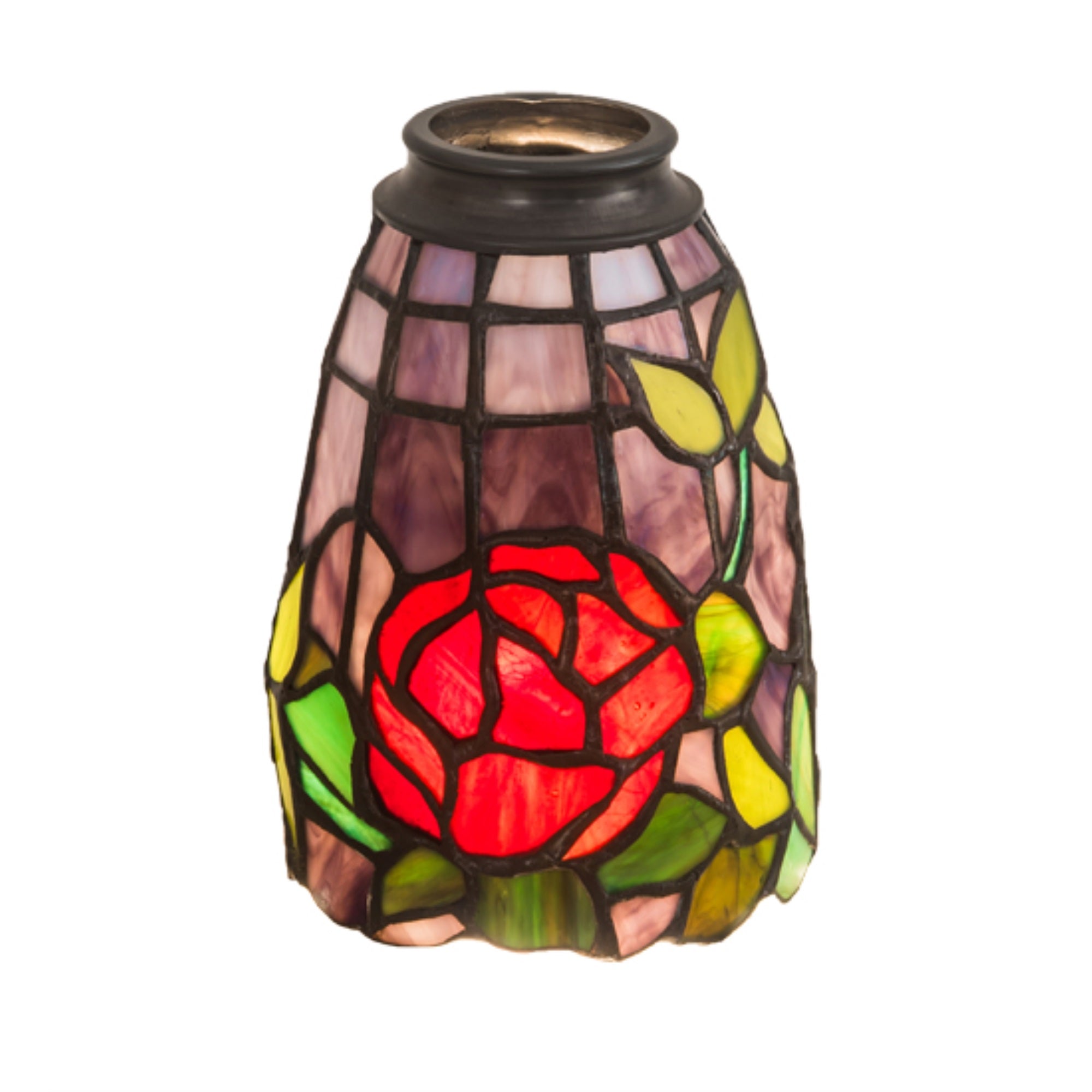 Meyda Rosebush Fan Light Shade - 4in Glass Shade