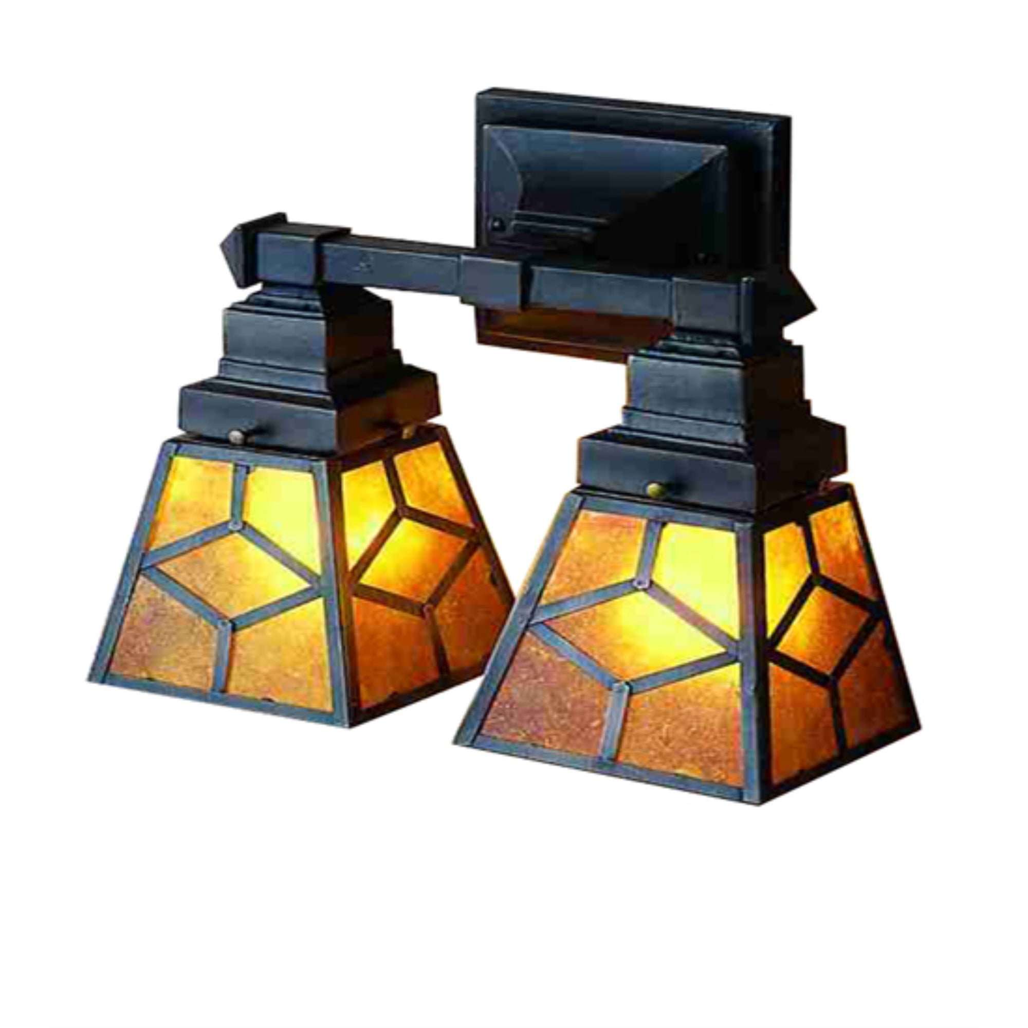 12 inch Wide Diamond Craftsman 2 Light Wall Sconce