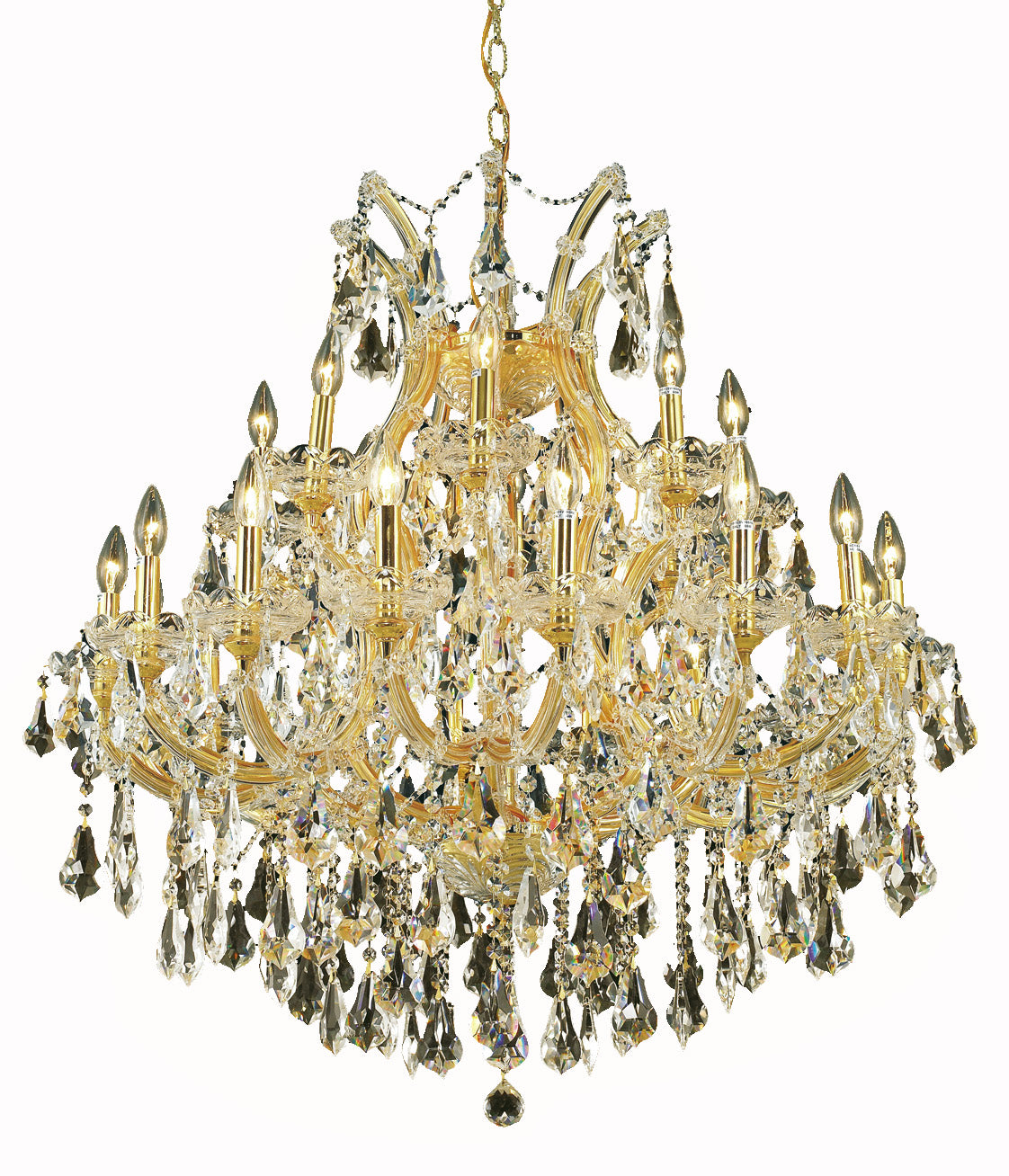 2801 Maria Theresa Collection Chandelier D:36in H:36in Lt:24 Gold Finish (Royal Cut Crystals)