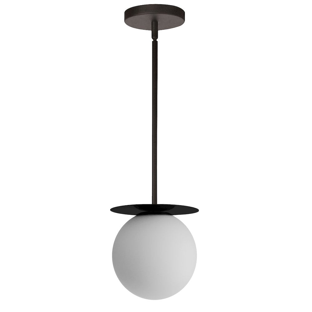 1 Light Halogen Burlat Pendant Matte Black & White