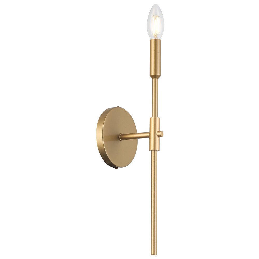 1 Light Incandescent Wall Satin Chrome Aged Brass