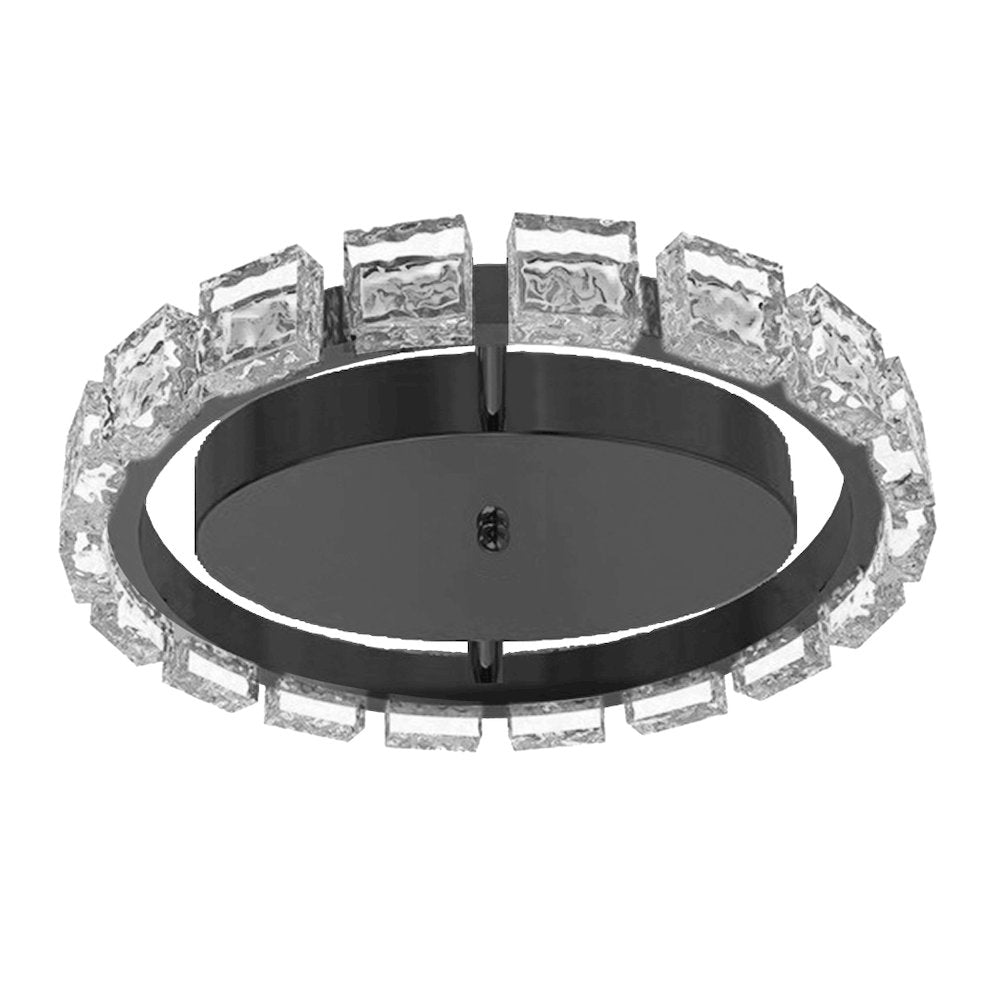 16W Flush Mount Matte Black with Clear Acrylic