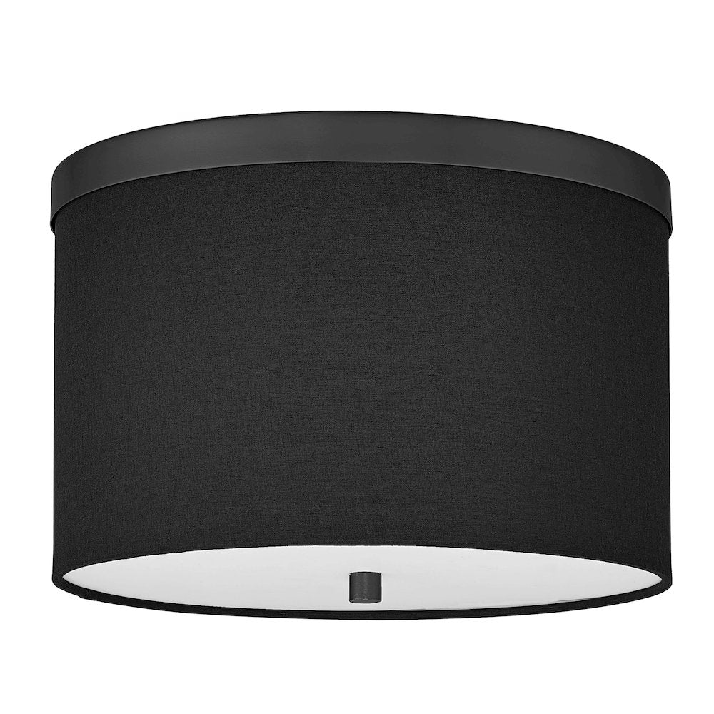 2 Light Flush Mount Matte Black with Black Shade