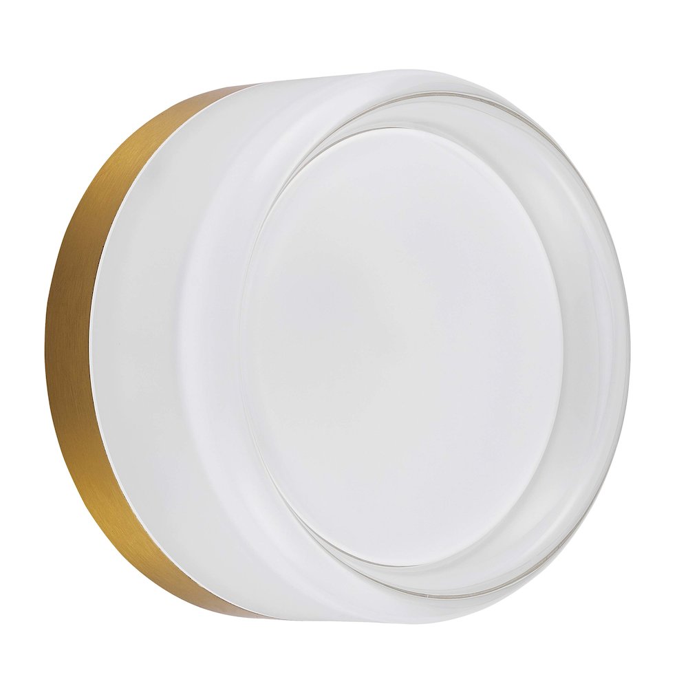 15W Wall Sconce Aged Brass with Clear & Frosted Acrylic Diffuser