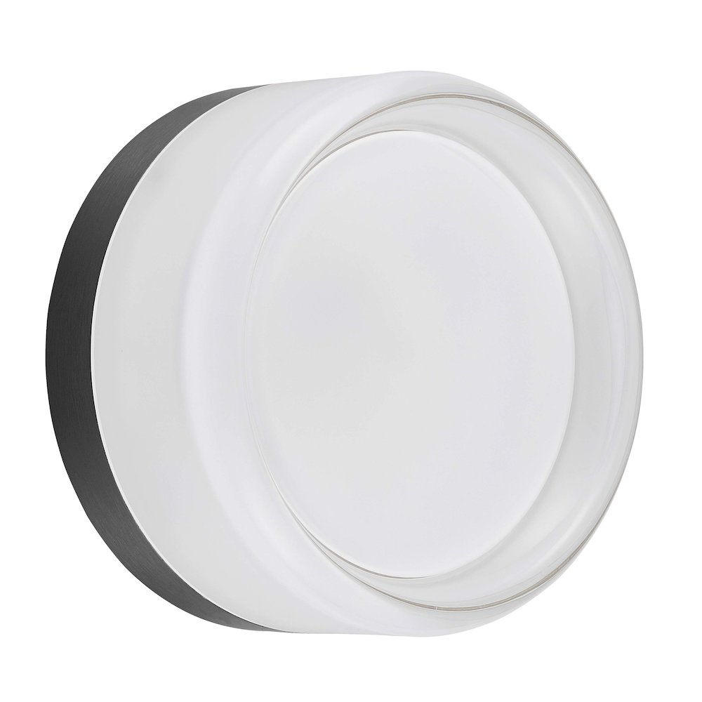 15W Wall Sconce Matte Black with Clear & Frosted Acrylic Diffuser