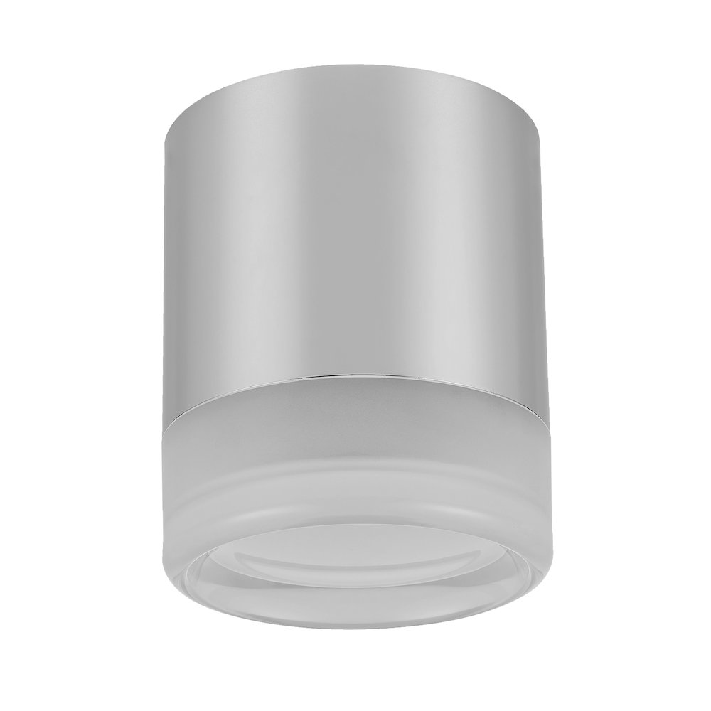 15W Flush Mount in Polished Chrome w/ Clear & Frosted Acrylic Diffuser