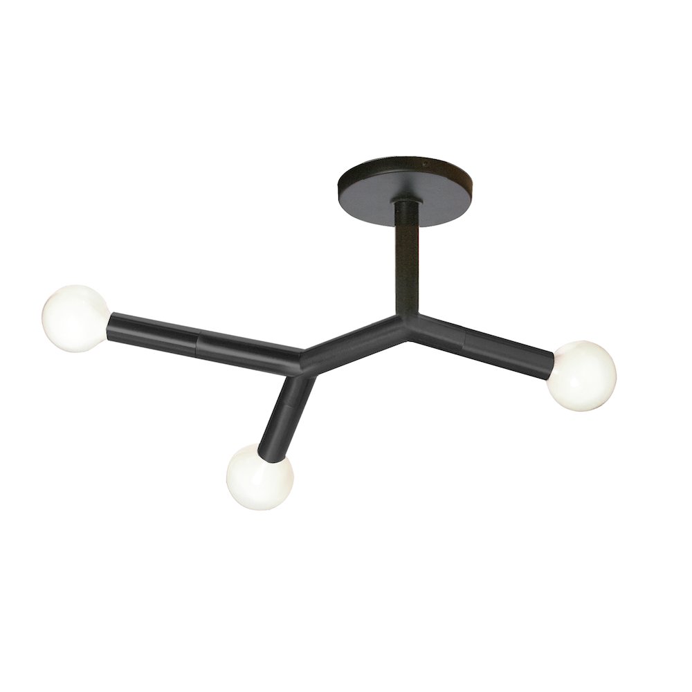 3 Light Semi-Flush in Matte Black