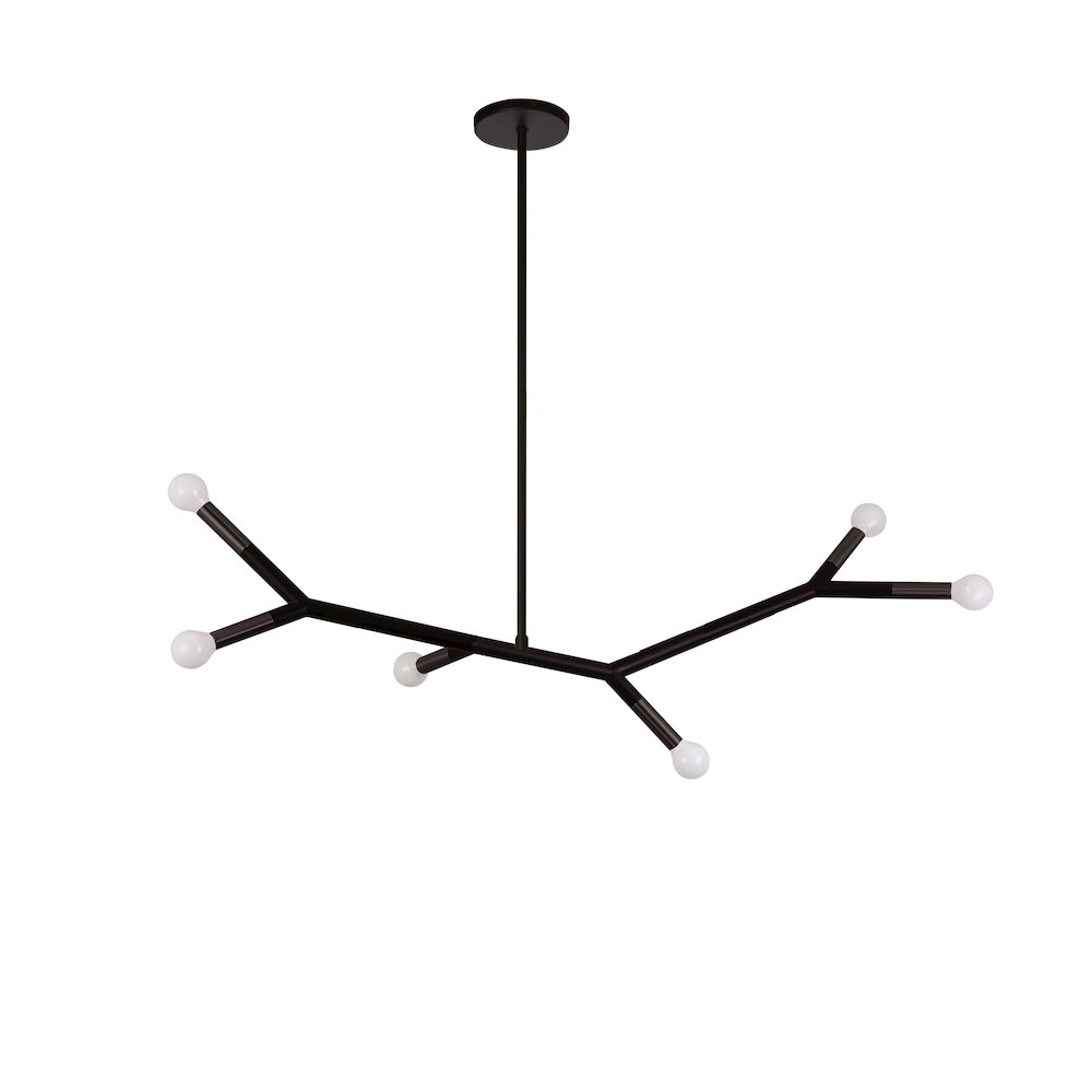 6 Light Horizontal Pendant in Matte Black