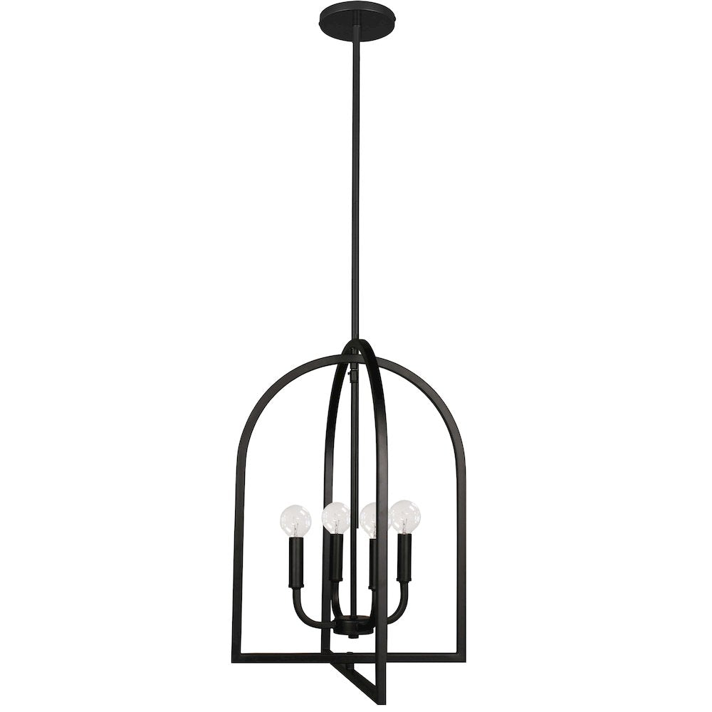4 Light Incandescent Pendant Matte Black