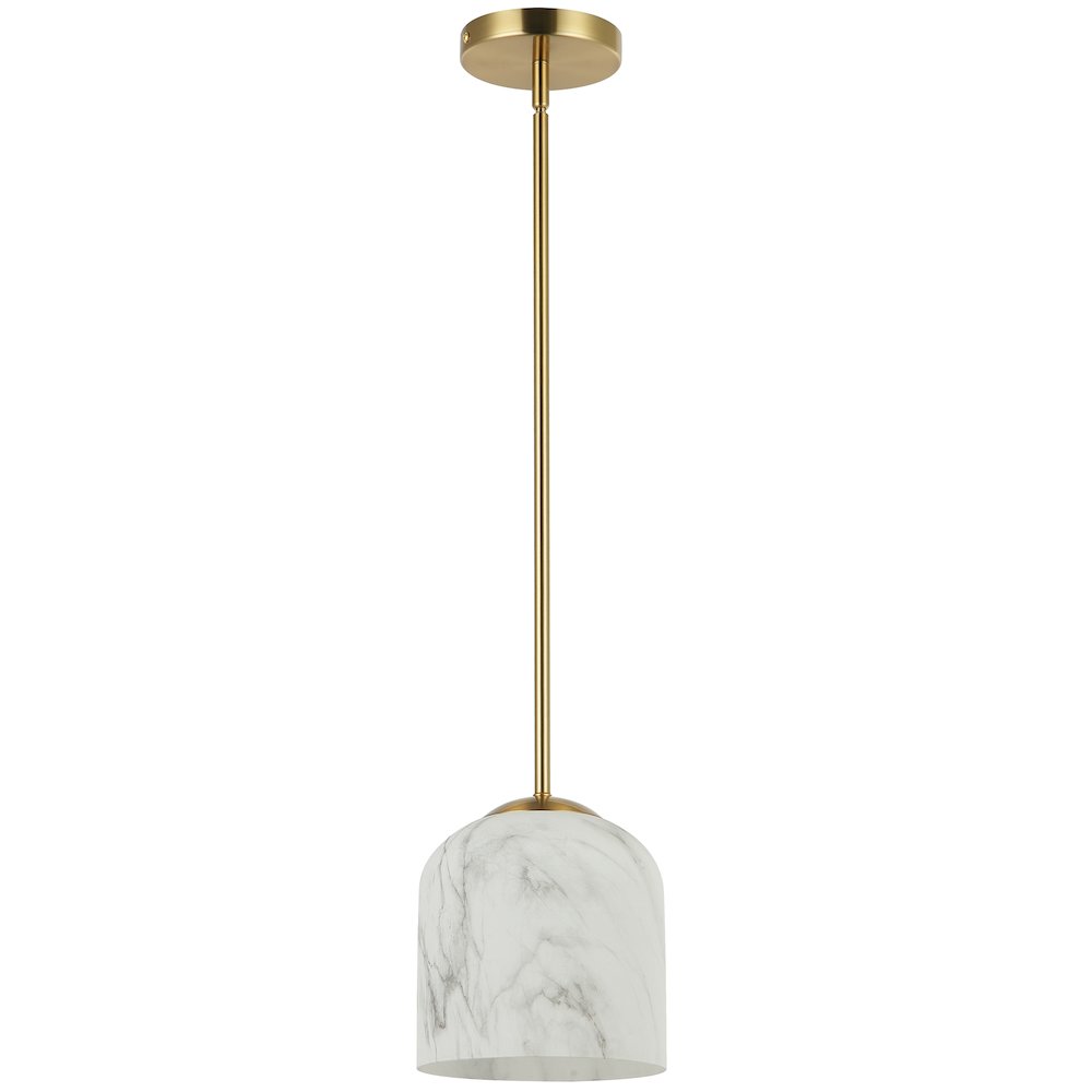 1 Light Pendant in Aged Brass w/ Alabaster Glass