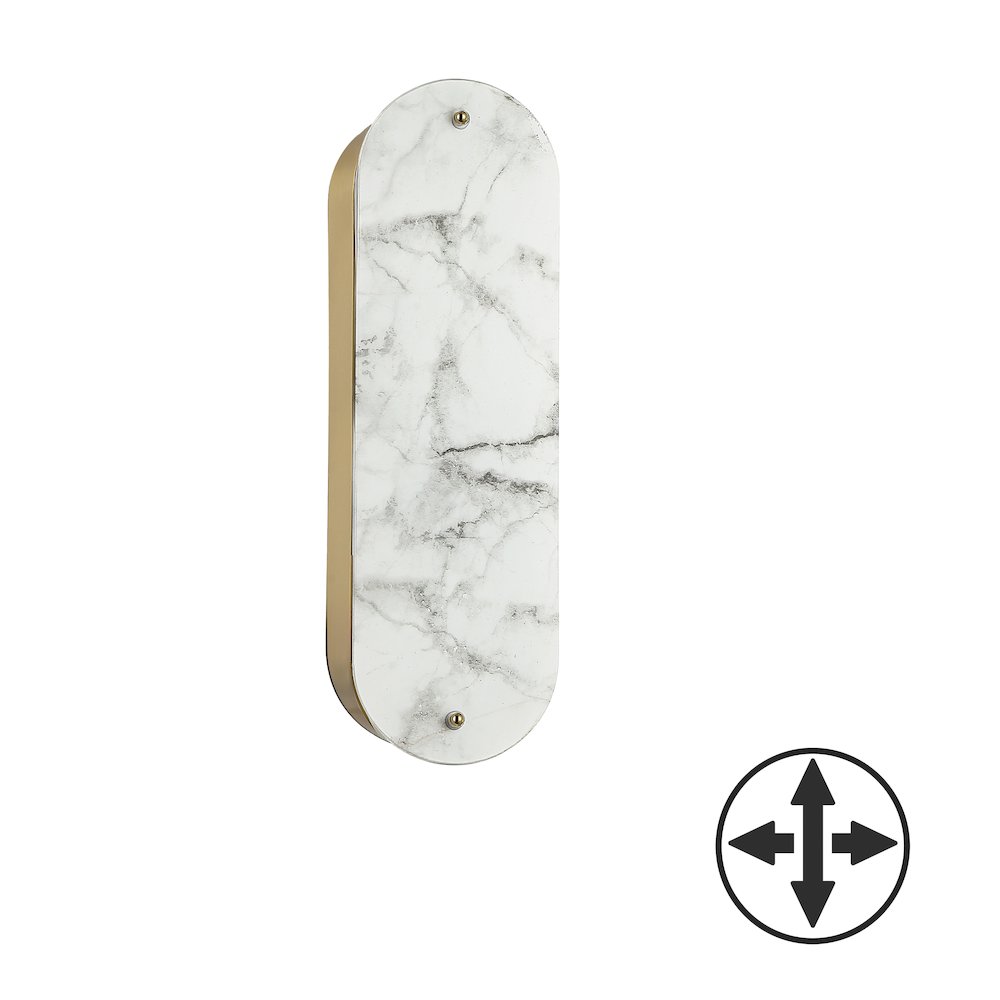 2 Light Wall Sconce in Aged Brass w/ Faux Alabaster Acrylic