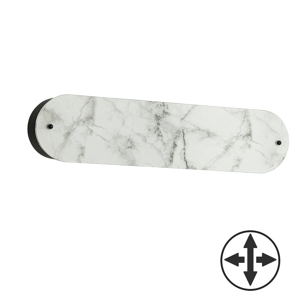 2 Light Wall Sconce in Matte Black w/ Faux Alabaster Acrylic