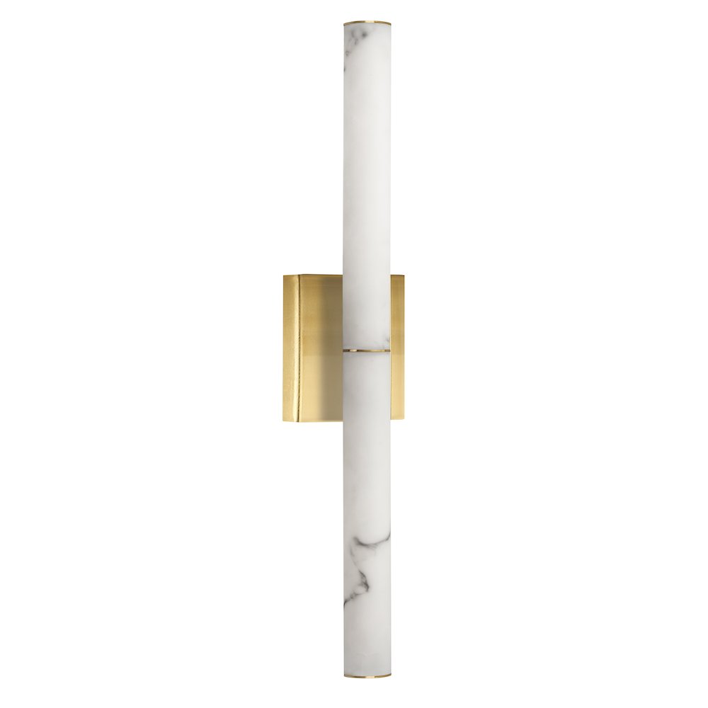 20W Aged Brass Wall Sconce w/ Alabaster Diffuser