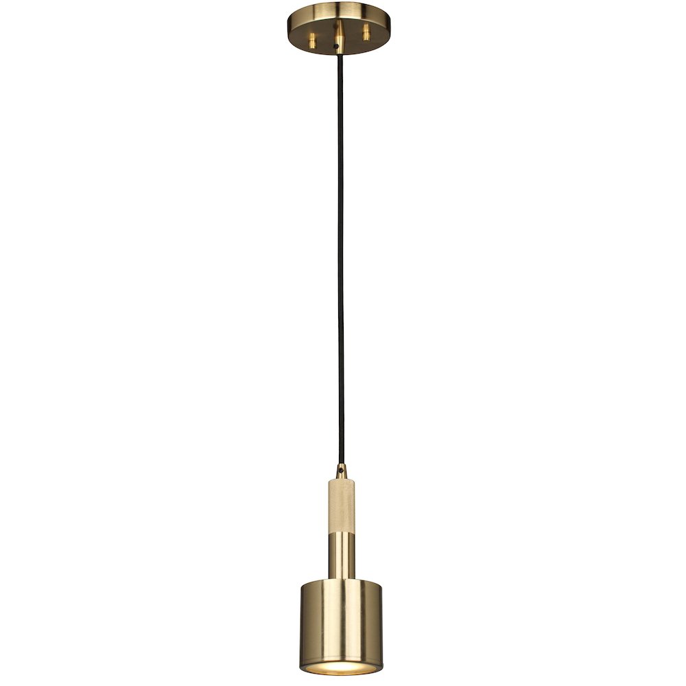 1 Light Pendant Aged Brass with Frosted Diffuser