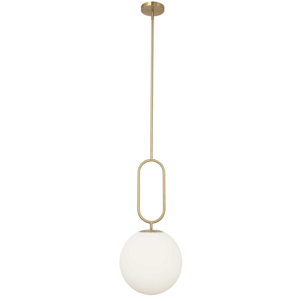 1LT Incandescent Pendant, AGB,Opal Glass