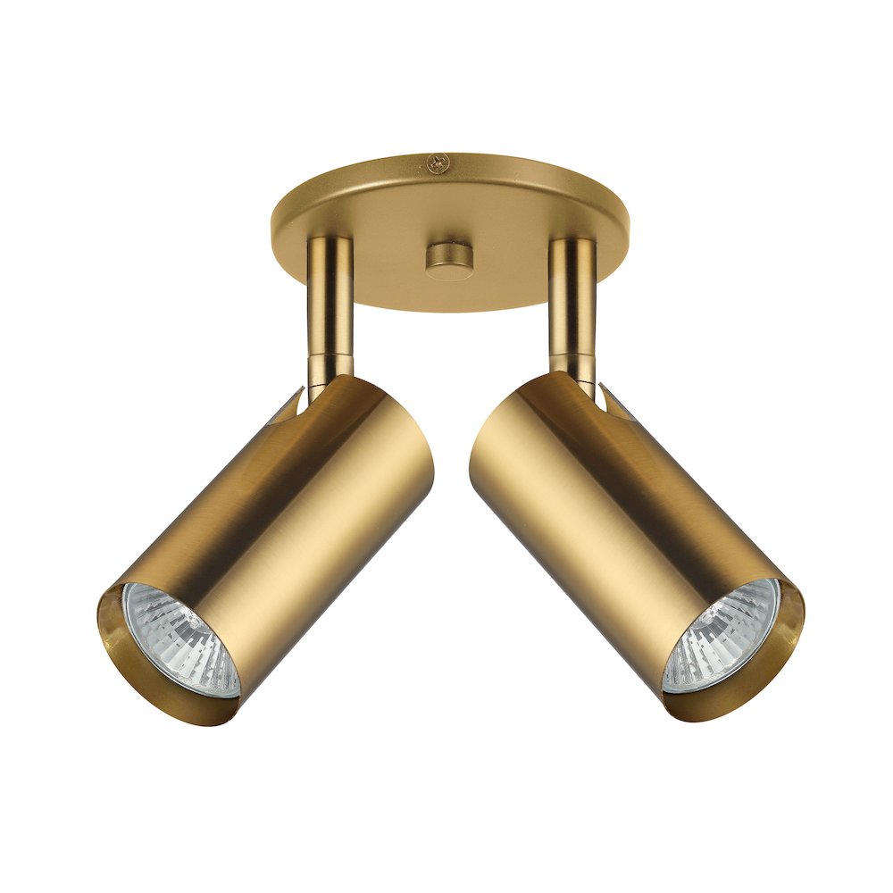 2 Light Spot Light in Aged Brass