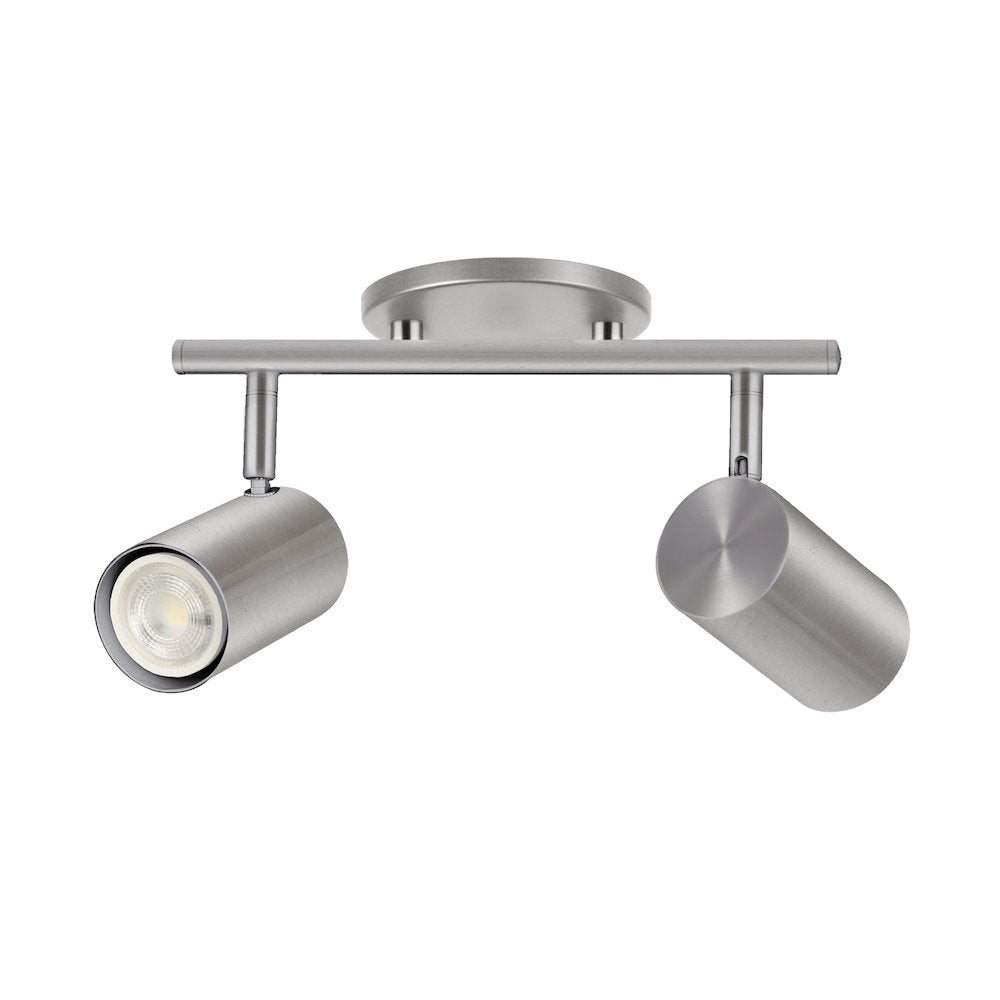 2 Light Track Light in Satin Chrome