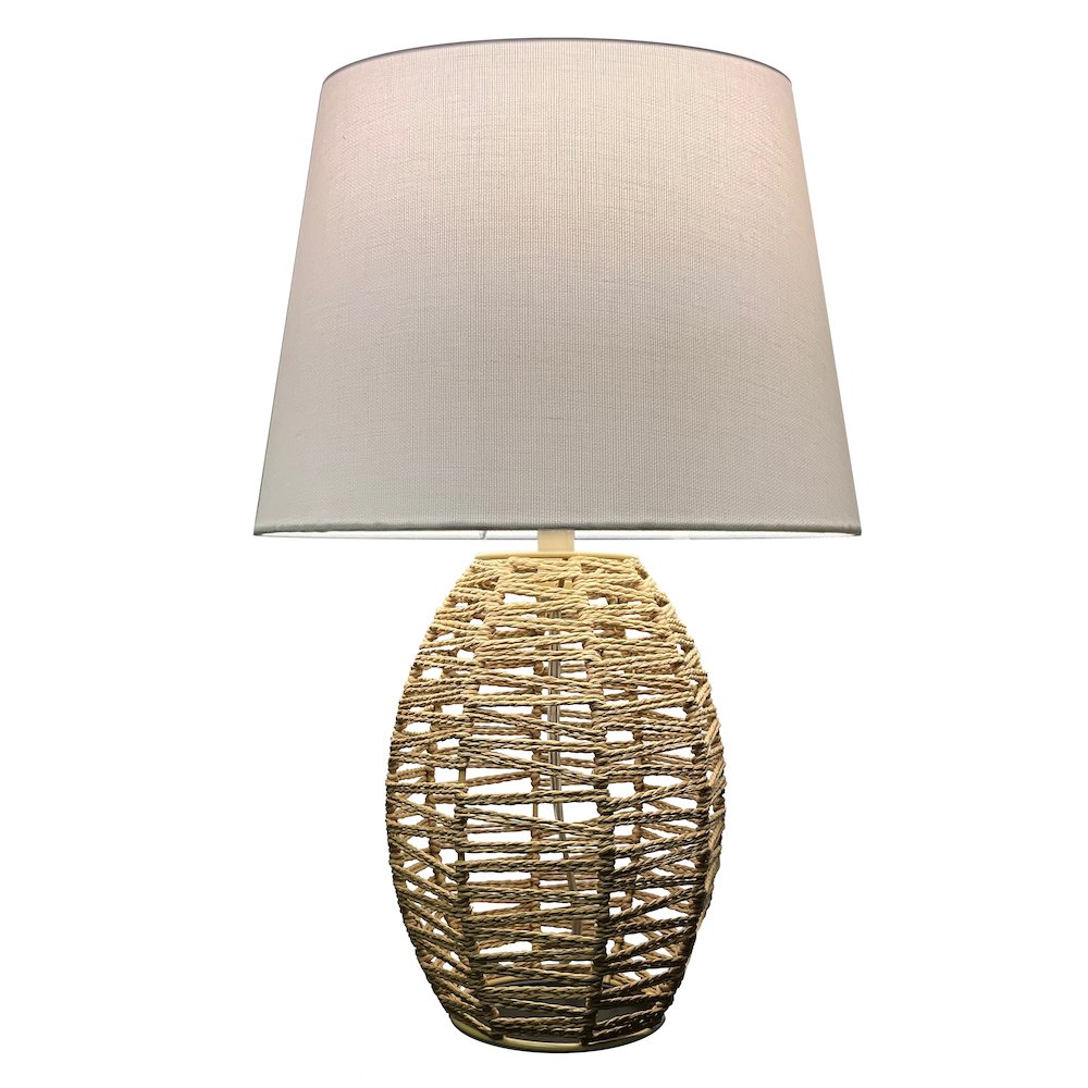 1 Light Table Lamp, Natural w/ Beige Shade