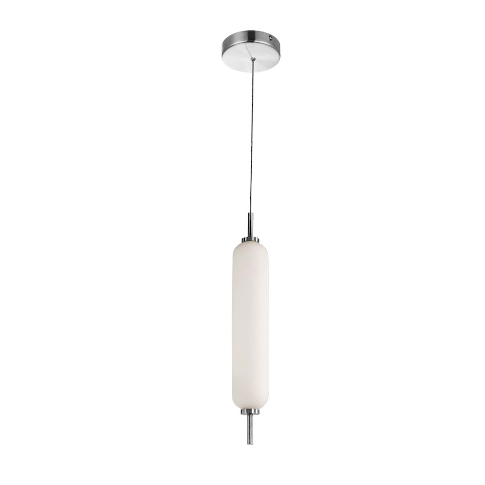 10W Pendant Polished Chrome with White Opal Glass