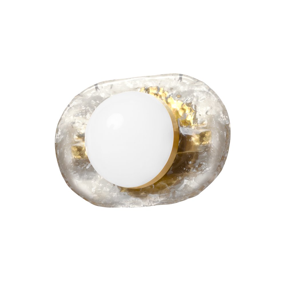 10W Wall Sconce Aged Brass with Clear Glass