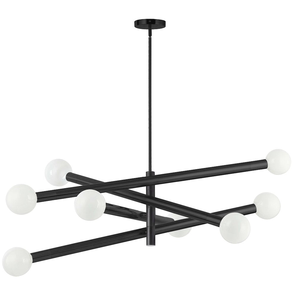 8 Light Incandescent Chandelier Matte Black