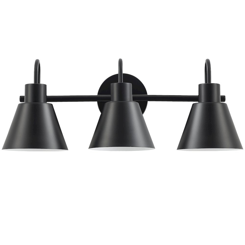3 Light Vanity in Matte Black