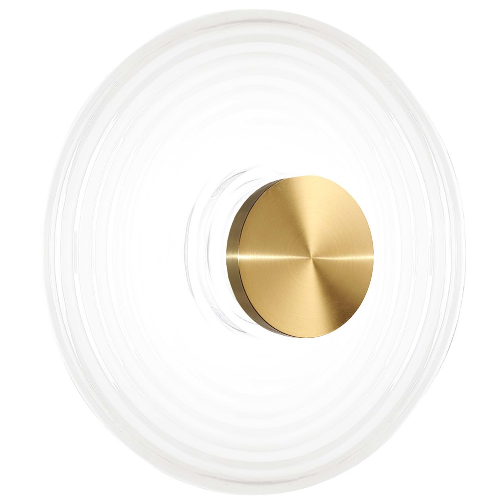 12W Wall Sconce Aged Brass with White Rippled Glass