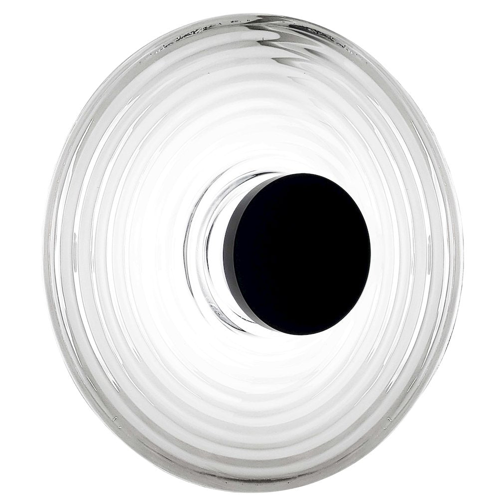 12W Wall Sconce Matte Black with Clear Rippled Glass