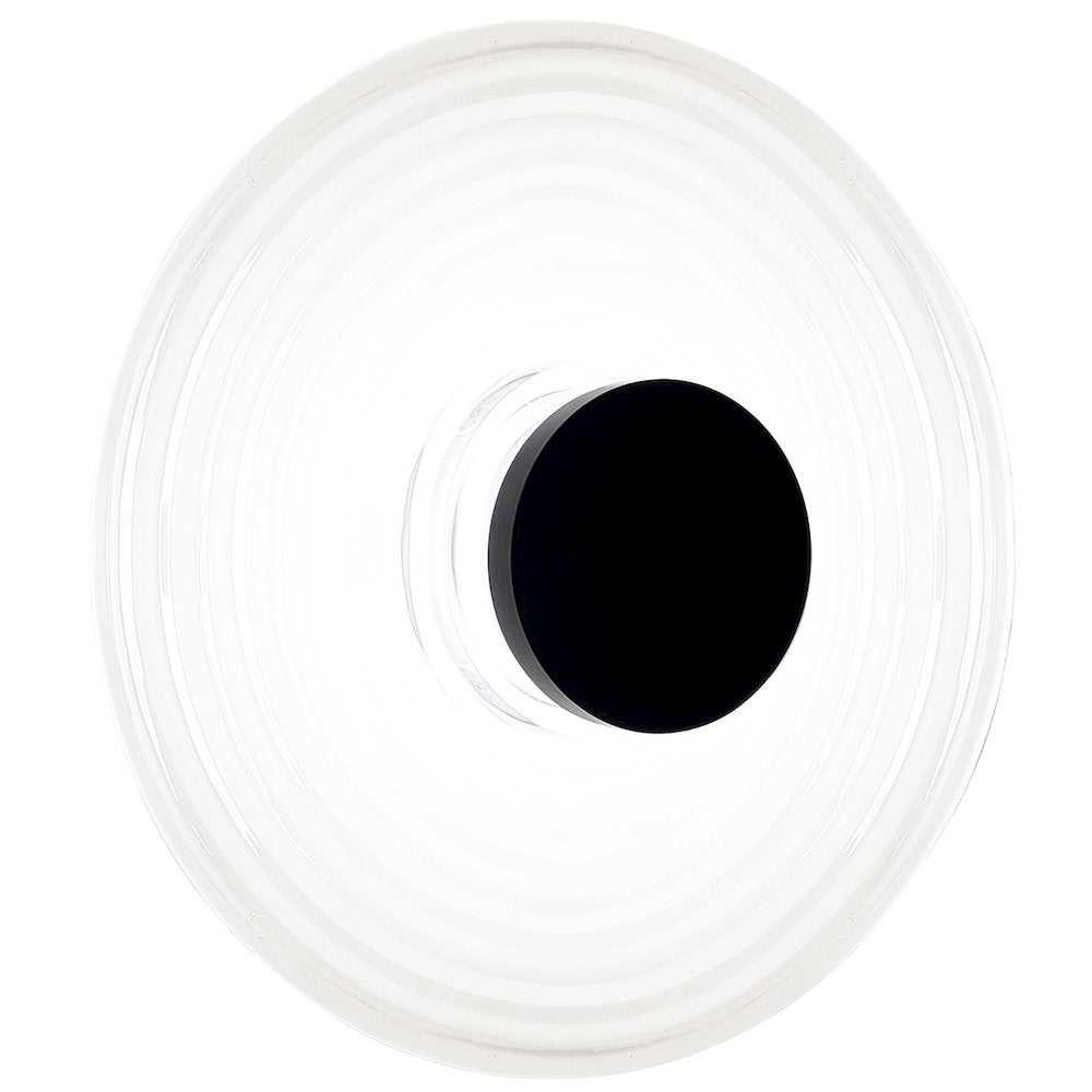 12W Wall Sconce Matte Black with White Rippled Glass