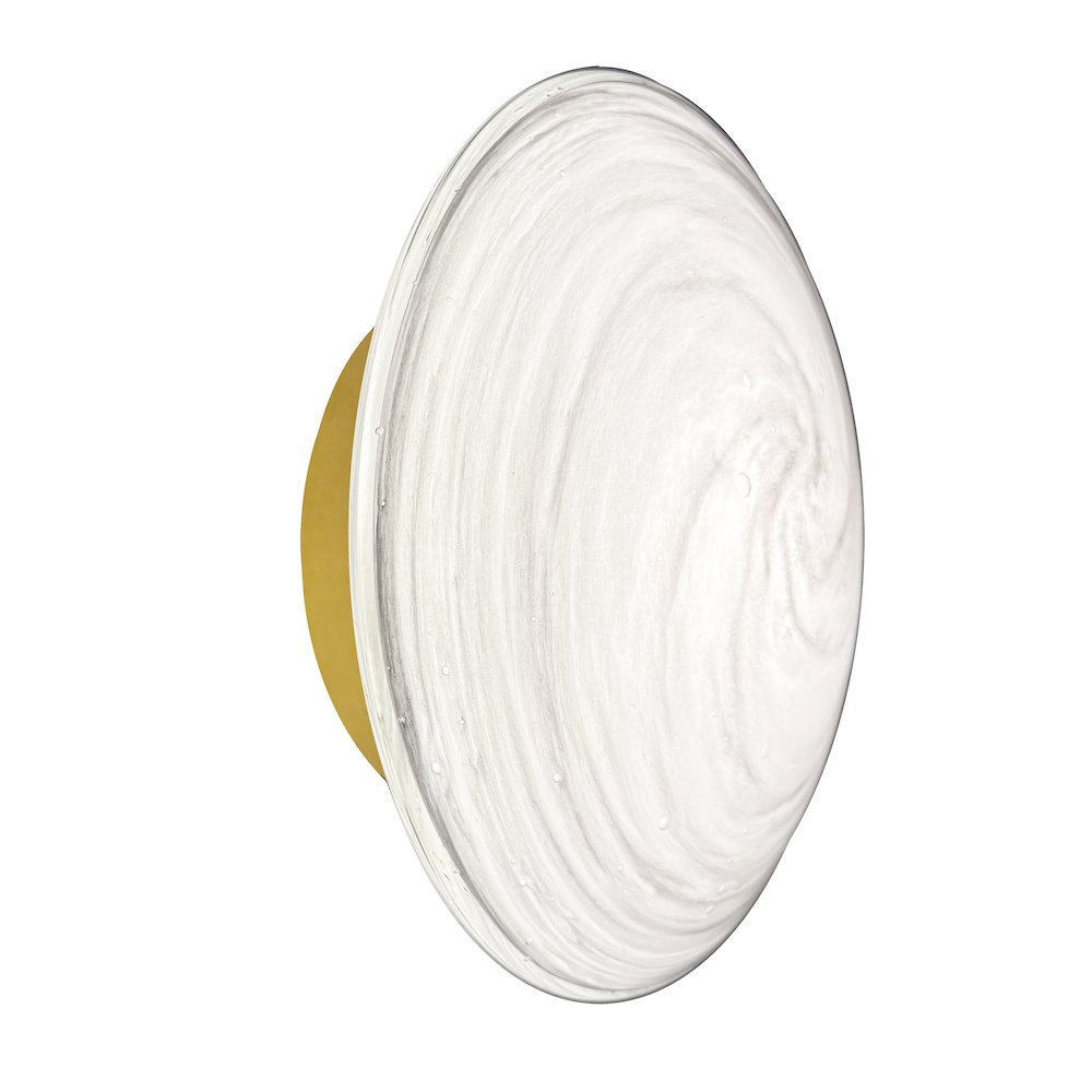 5W Wall Sconce in Aged Brass w/ Swirl Glass