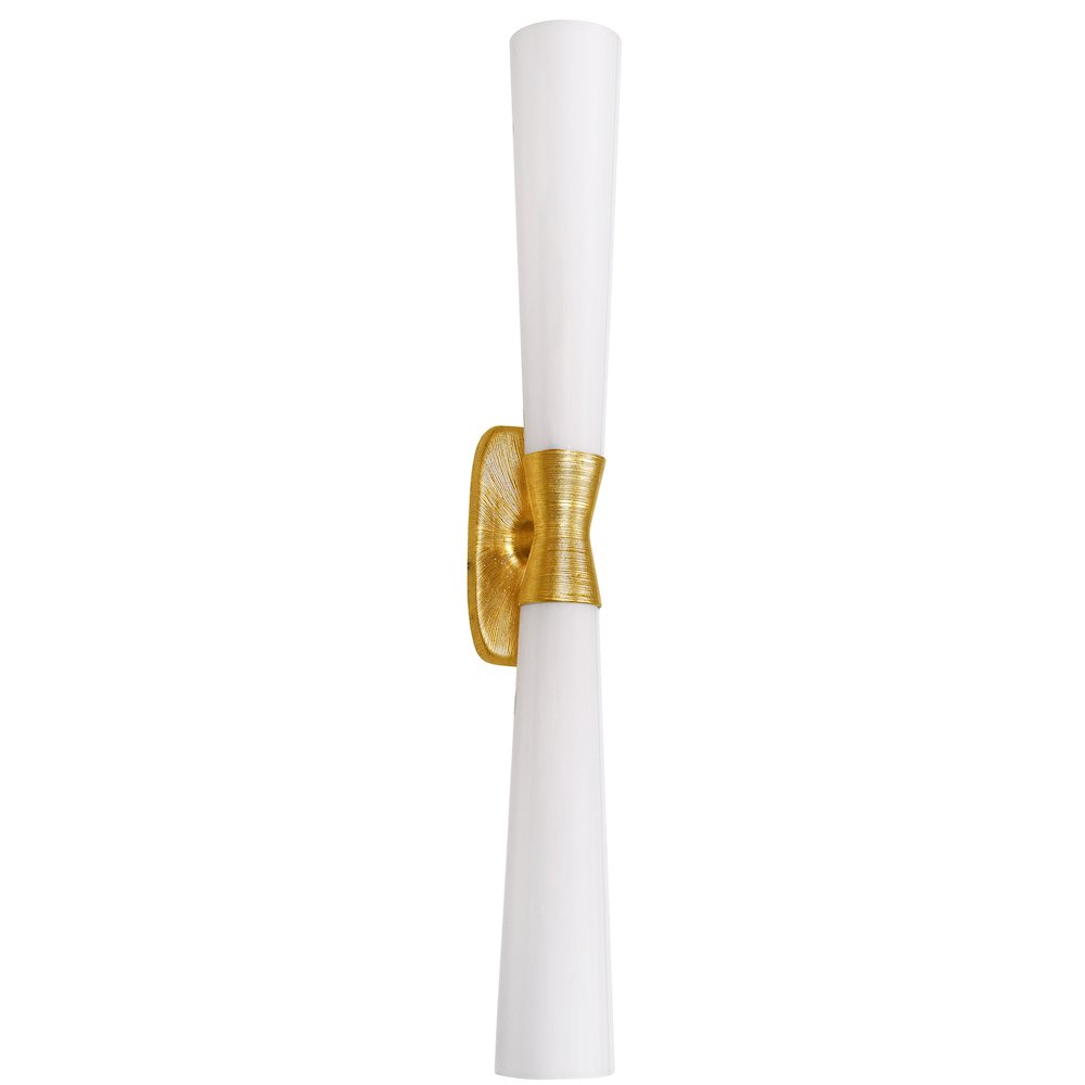 2 Light Wall Sconce in Gold w/ Opal Glass