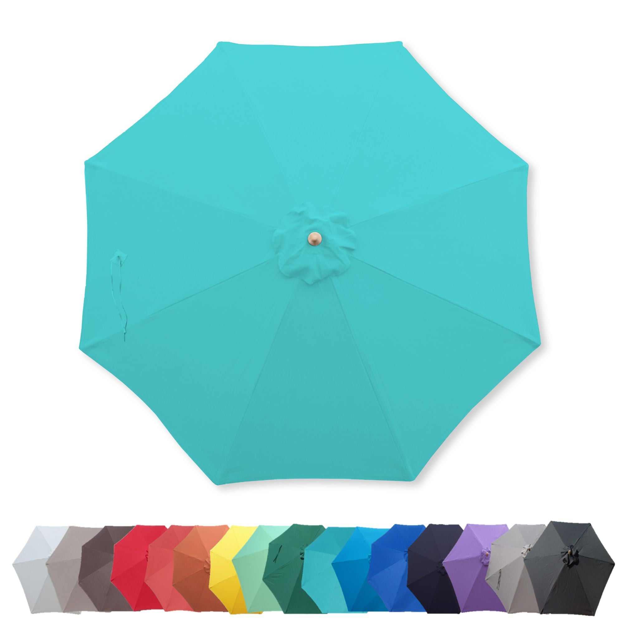 11ft Market Patio Umbrella 8 Rib Replacement Canopy Aruba Turquoise