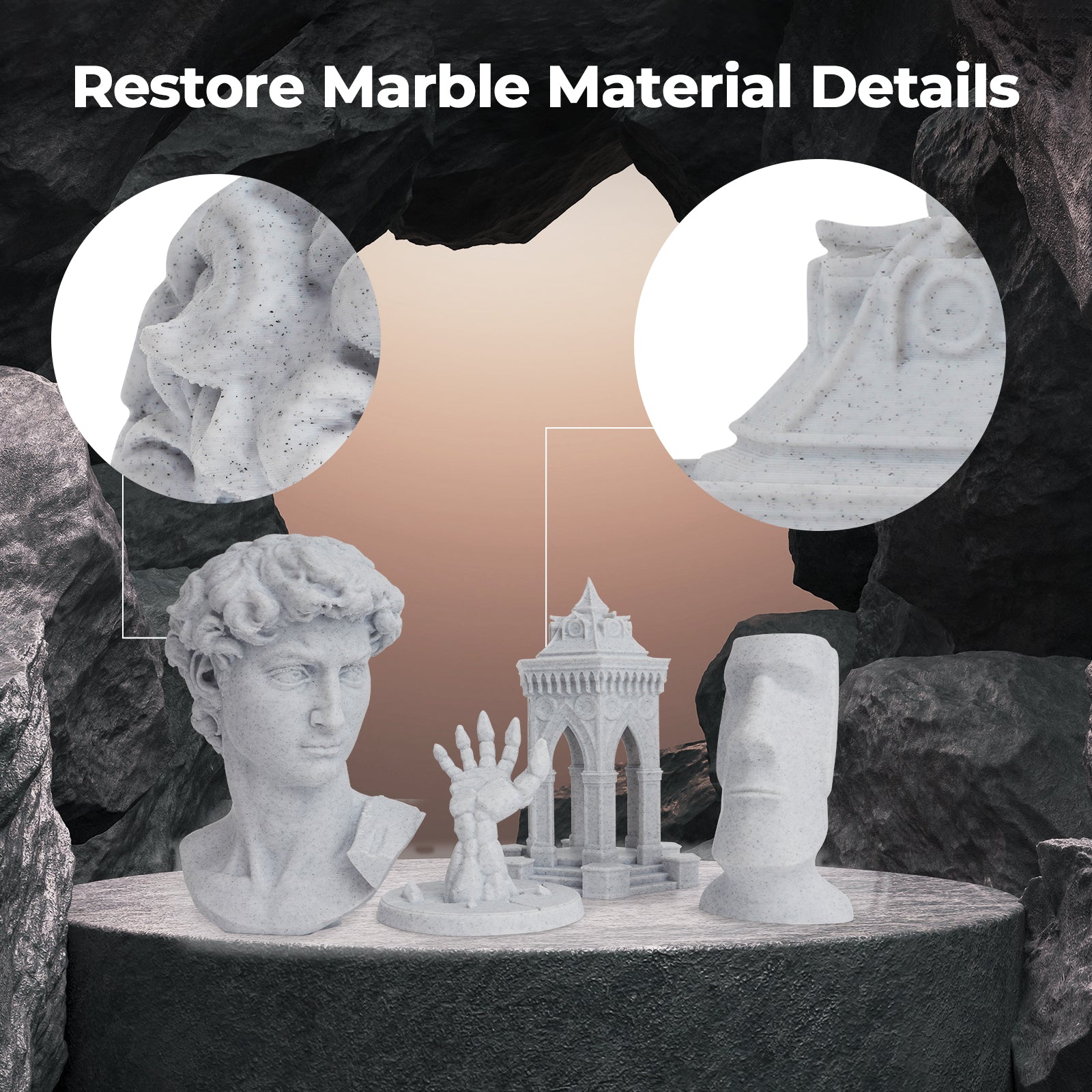 PLA Marble 1.75mm, 1KG/2.2LB