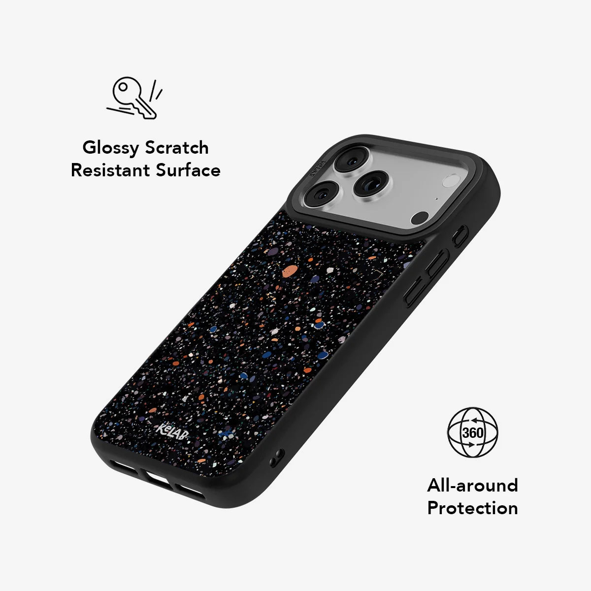 Obsidian Mist | Black Paint Splatter Phone Case