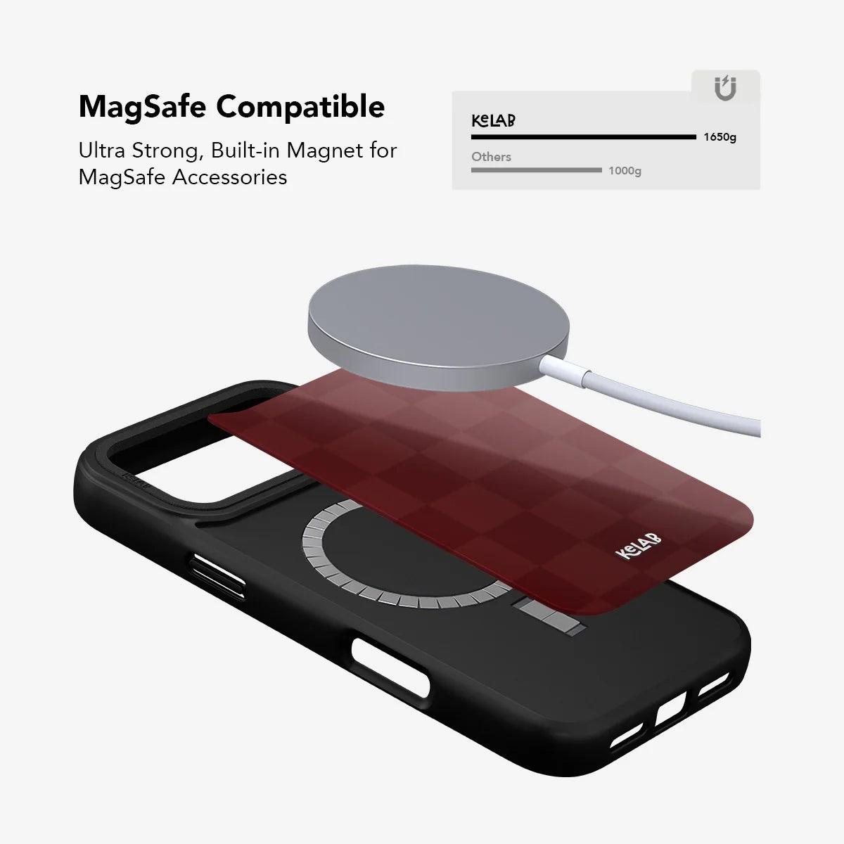 Maroon Check | Bold Checkerboard Pattern Phone Case