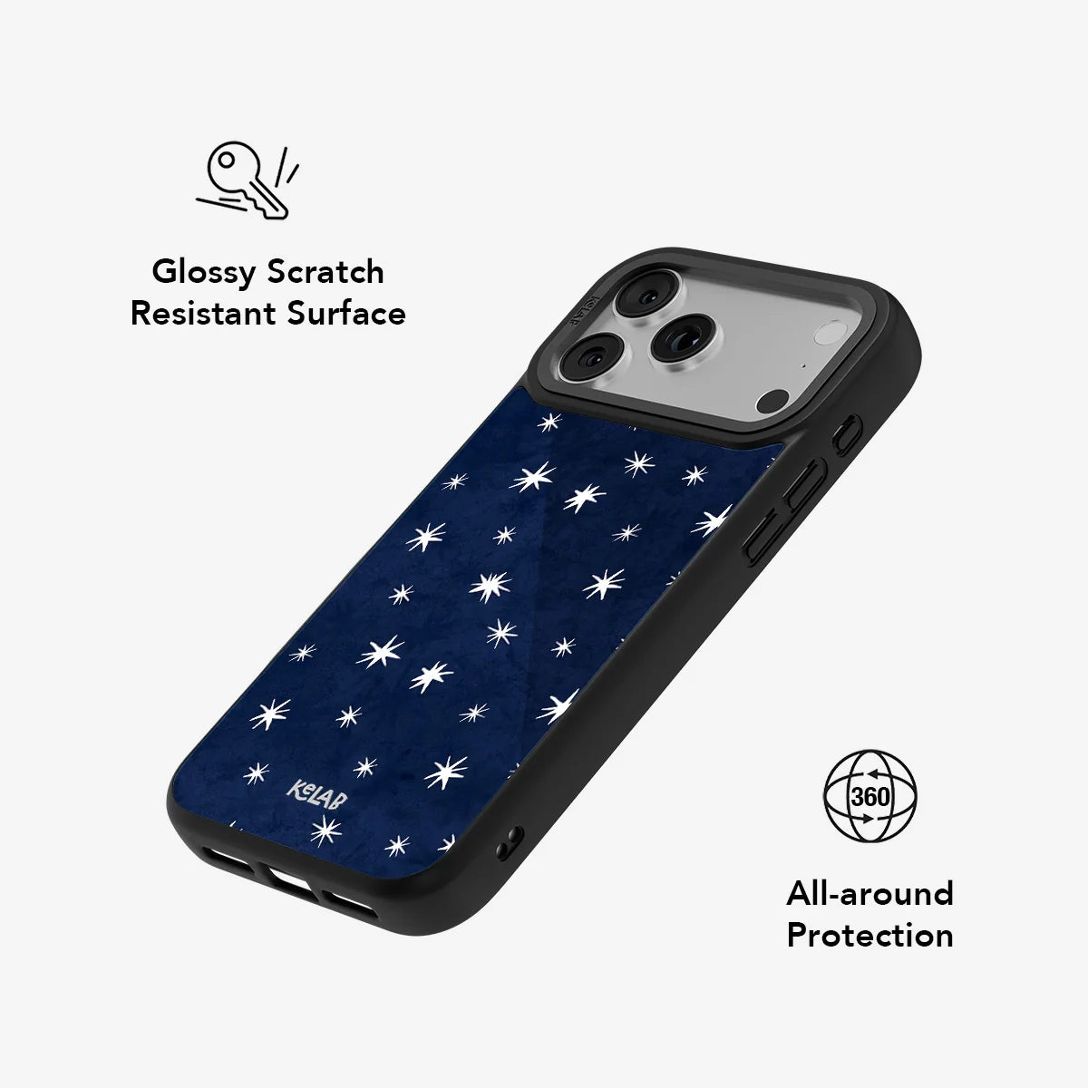 Starglimmer | Deep Blue Hand-Drawn Star iPhone Case